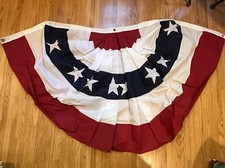 USA PLEATED FAN FLAG 35”x70” - 3 METAL GROMMETS - USA MADE