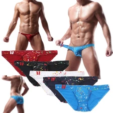 Sexy Mens Briefs Thong G-String Jockstrap Underwear Bikinis Underpants Pigments