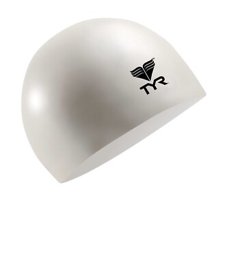 TYR Latex Swim Cap White USA
