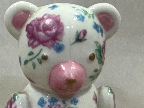 Bearess Rose, Franklin Mint Porcelain Teddy Bear - Approx. 7 cm Tall - Picture 2 of 6