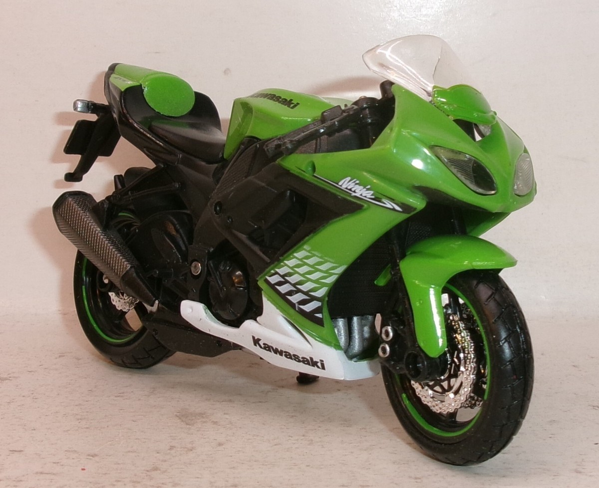 LOOSE 2021 MAISTO 2 WHEELERS 1:18 SCALE GREEN 2010 KAWASAKI ZX10R
