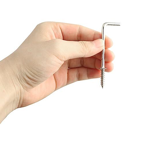 304 Stainless Steel Screw Hooks - 2 Inch 7 Shape Hooks 30 Pack For Indoor Outdoor