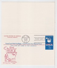 TurtlesTradingPost- World Vacationland Reply Card- 1963 - #UY19 FDC Artmaster