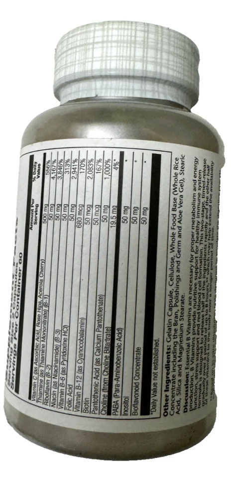 (Paquete de 3 cápsulas) Solaray liberación programada B-Stress AM larga duración acción rápida Foto 3 de 3