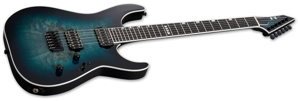 ESP E-II M-II HT BM Mercury Blue Burst with ESP Hard Case - Brand