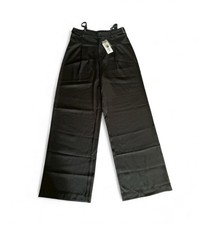 NWT Cider Women’s Black High Waisted Cut Out Wide Leg Trousers XS W28 L27