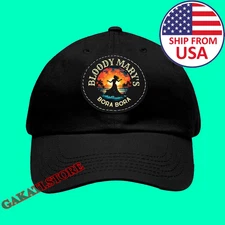 Bloody Mary's Bora Bora Movie Black Dad Hat With Leather Patch