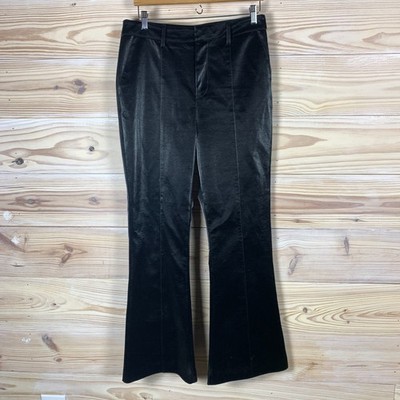Avec Les Filles Pants Womens 10 Black Faux Leather Flare Leg Vegan Trousers