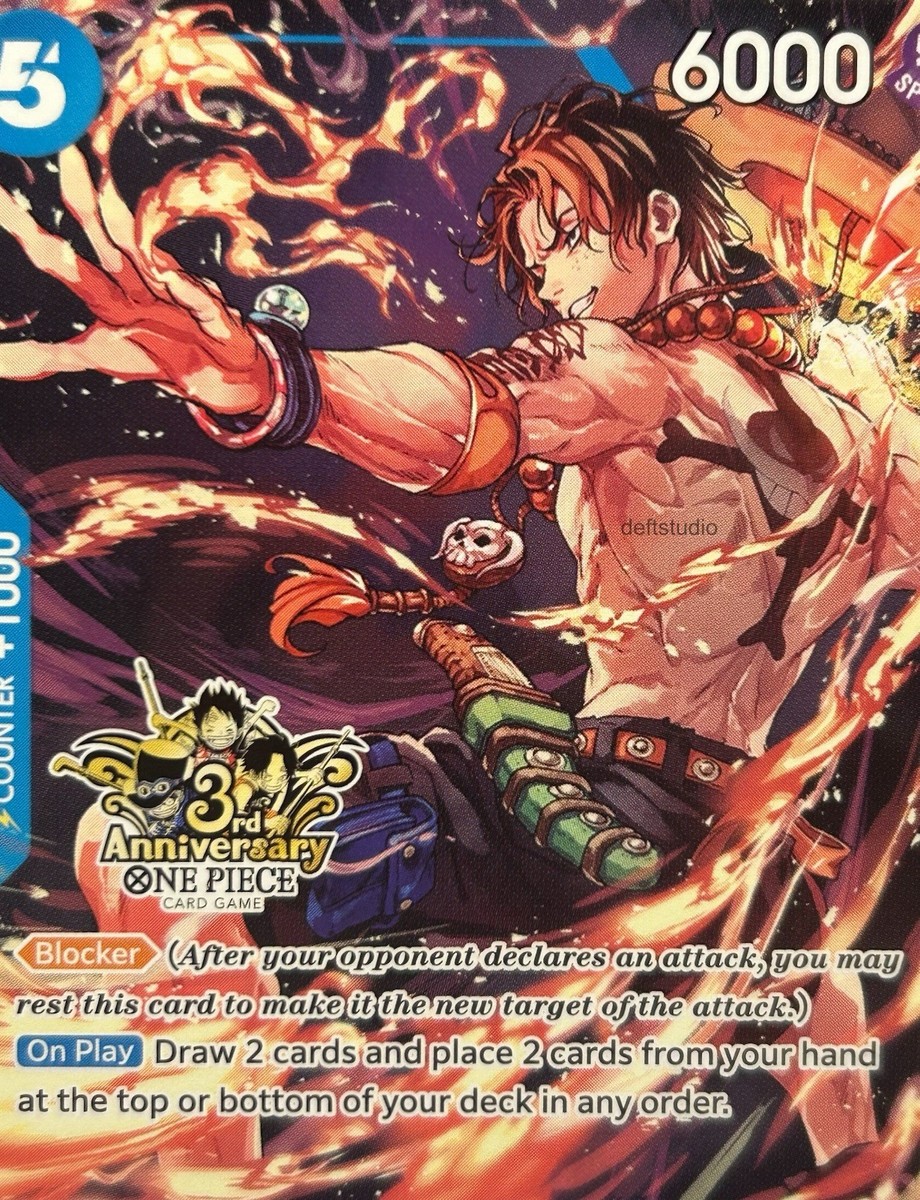 Portgas.D.Ace OP07-053 Alt Art 3rd Anniversary Stamped Promo One
