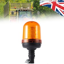NEW Rotating Flashing Amber Beacon Flexible DIN Pole Mount Tractor Warning Light