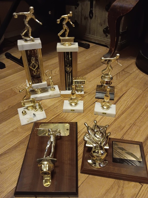 Vintage Bowling & Golf Trophies lot of 8 Marble Wood  Plastic 80’s/90's