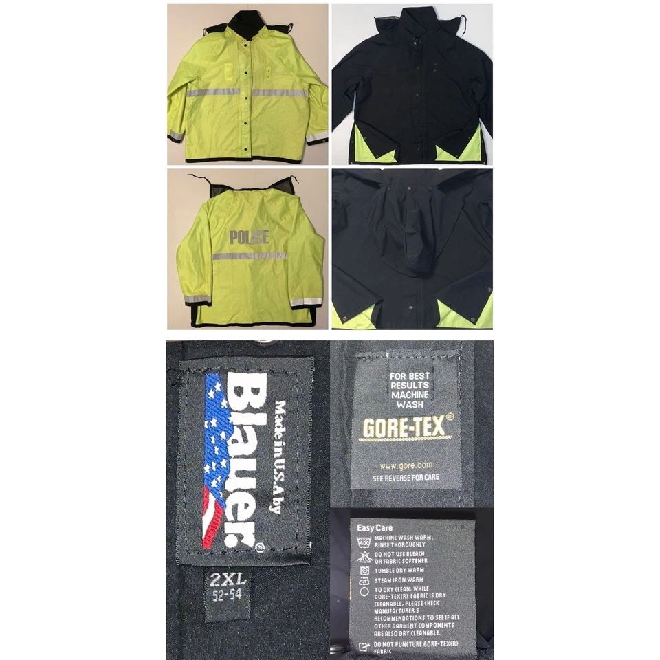 Chaqueta de Lluvia Reflectante Policía Blauer Gore-Tex 2XL 52-54 y Pantalones XXL Profesional Foto 2 de 4