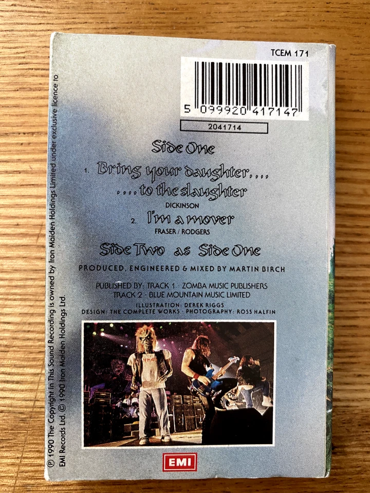 Iron Maiden Bring Your Daughter To The Slaughter Cassette Tape Single - Image 3 of 3