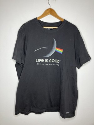 Life is Good Look on the Bright Side Dark Side of the Moon Homage T-Shirt