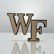 3d Printed Decorative Sign - WF Initial Wall Art monogram personalized gifts