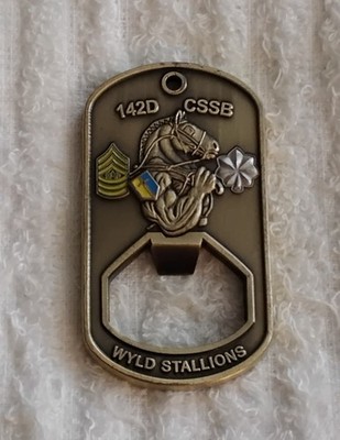 AUTHENTIC 142nd CSSB WYLD STALLIONS 1AD FORT BLISS RARE CHALLENGE COIN