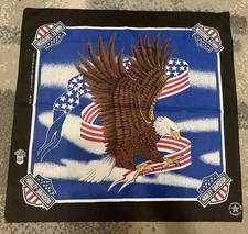 Vintage Harley Davidson Bandana Handkerchief Patriot Eagle Bandana Motorcycle