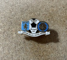 ASTON VILLA v INTER MILAN (FR) ENAMEL FOOTBALL SUPPORTERS BADGE