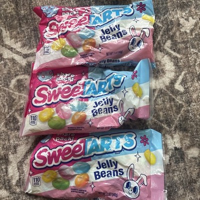 (3) SweeTarts JELLY BEANS Chewy Assorted Fruit Candies 12 oz Exp 8/26