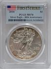 2016 $1 American Silver Eagle PCGS MS70 First Strike 30th Anniversary Toning