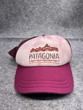 Patagonia Hat Trucker Snap Back Mens One Size Pink Mesh Mountain Logo Outdoor