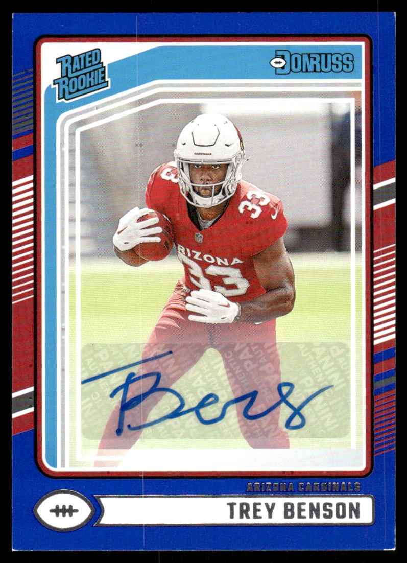 2024 Donruss Rated Rookies Autographs Blue #326 Trey Benson Auto - FB