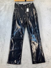 Abercrombie  Fitch  90s Straight Ultra High Rise Vegan Leather Pants 27 4S NWT