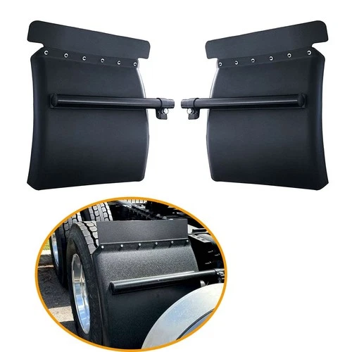 Pair 24"x24" Poly Quarter Fenders for Semi Truck Freightliner Volvo VNL Kenworth - product listing photo
