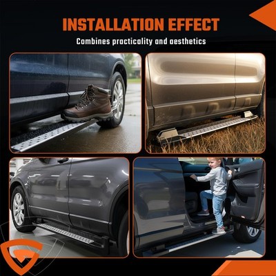 Black White Aluminum Side Step Bar Nerf Bars Compatible Honda CRV SUV Door Steps
