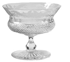 EXCELLENT Edinburgh Crystal THISTLE Peach Melba SIGNED, 3 3/4"