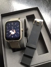 RADLEY S20 Yellow Gold Mesh And Black Silicone Strap, 20 Stone Set Bezel