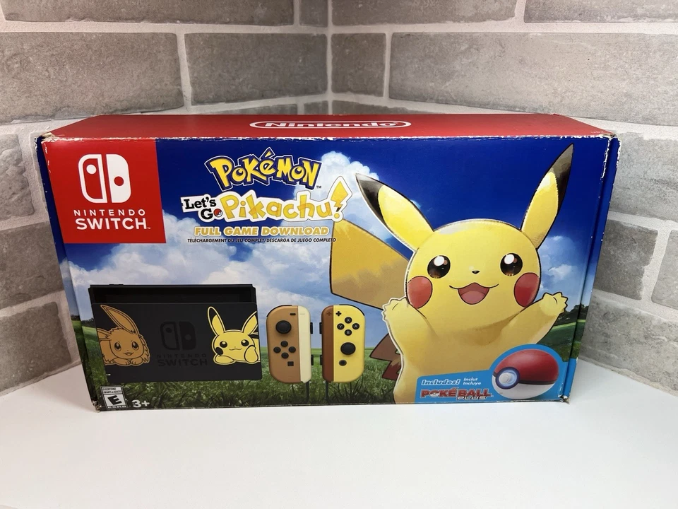 Nintendo Switch Console Pikachu & Eevee Pokémon Lets Go Edition w/ Pokeball Cib - Image 2 of 4