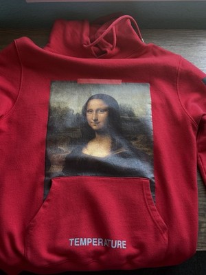 Off-White Temperature Mona Lisa Red Graphic Hoodie Men's Pullover