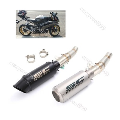 For Yamaha YZF R6 2006-2025 Exhaust System Middle Link Pipe 60mm Muffler Slip-on