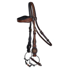 Schneiders Tooled Concho Browband Ranch Headstall | Dark Oil | Various Size