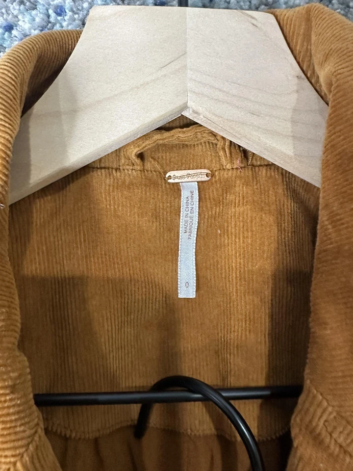 Conjunto de traje Free People para mujer 0 marrón pana blazer chaqueta pantalones acampanados 2 piezas Foto 2 de 4