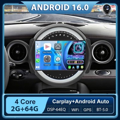Für BMW Mini Cooper R56 2007-2013 Android 16 Car Play Autoradio Navi DSP 2G+64GB