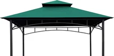 Upgraded Fabric Replacement Canopy Grill BBQ Gazebo Roof Top for Forest Green