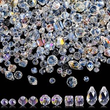 1280 Pcs Glass Beads Bulk Assorted Crystal Beads for Jewelry Making Faceted Tear