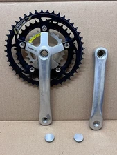 Vintage Suntour XC LTD Square Taper MTB Crankset 175 46 36 24 NINJA w/ Dust Caps