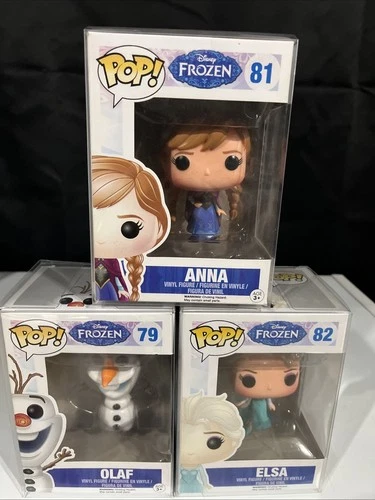 Funko Pop! Vinyl: Disney's Frozen Elsa #82 ,Olaf #79 & Anna #81 Bundle.