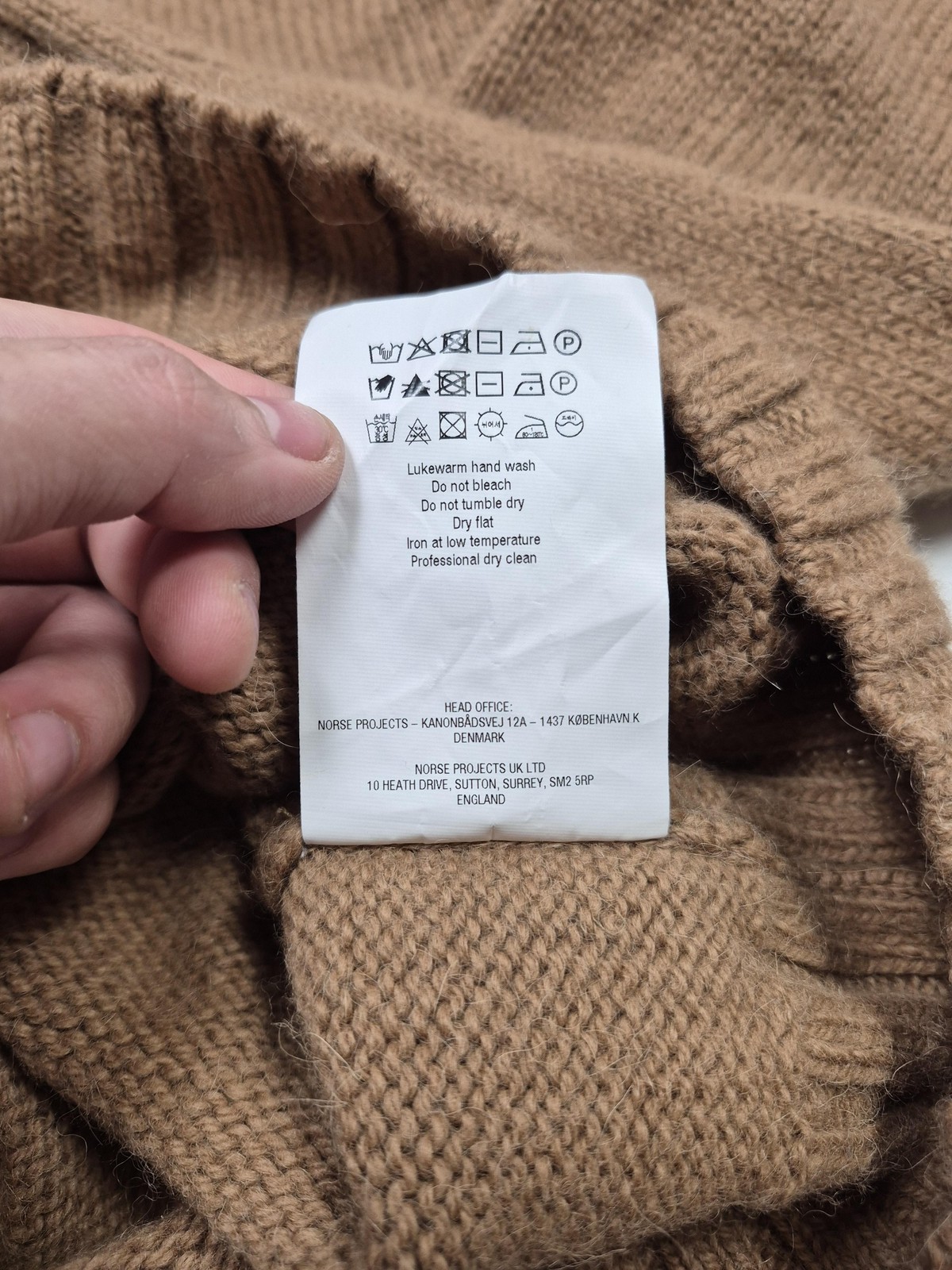 Norse Projects Alpaca Half Zip Sweater Men's XL Brown Mock Neck Pullover image 7