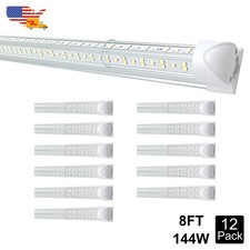 12 Pack 8FT Integrated T8 LED shop Light Bulbs 144W 18000Lm 6500K Barn Ceiling