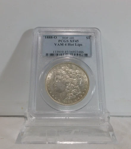 WOW!  1888-O  MORGAN "VAM-4, Hot Lips" Silver Dollar, PCGS XF-45!