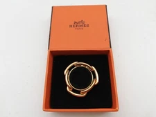 Excellent condition HERMES Cha ne d Ancre Scarf Ring Gold Hermes with Box