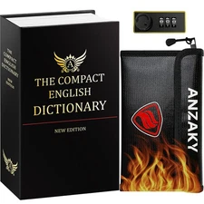 Dictionary Diversion Book Safe With Combination Lock And Fireproof Money Bag Dic
