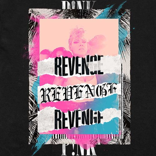Rosa T Shirt Revenge Logo Nue offiziell Unisex Schwarz - Bild 3 von 4