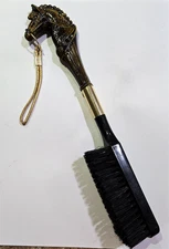 Horse Head Shoe Brush Gold Art Deco Clean Polish Equestrian 1960s