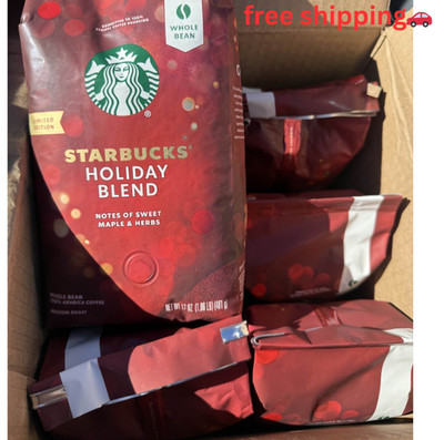 Starbucks HOLIDAY BLEND Medium Roast whole bean coffee 17 Oz 6 Bag