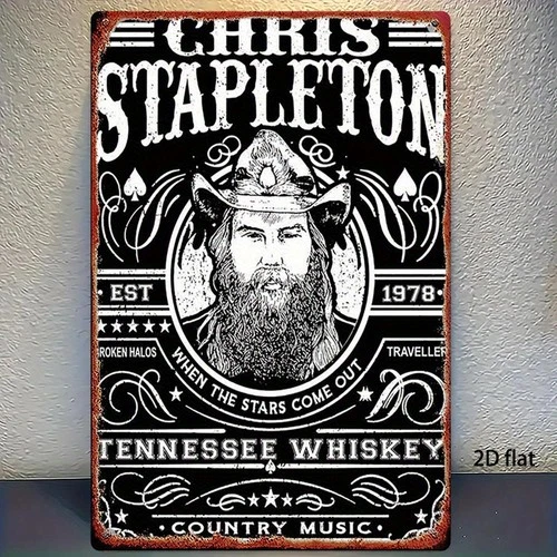 Vintage Country Music Chris Stapleton  Tin Metal Signs Home Décor 8x12